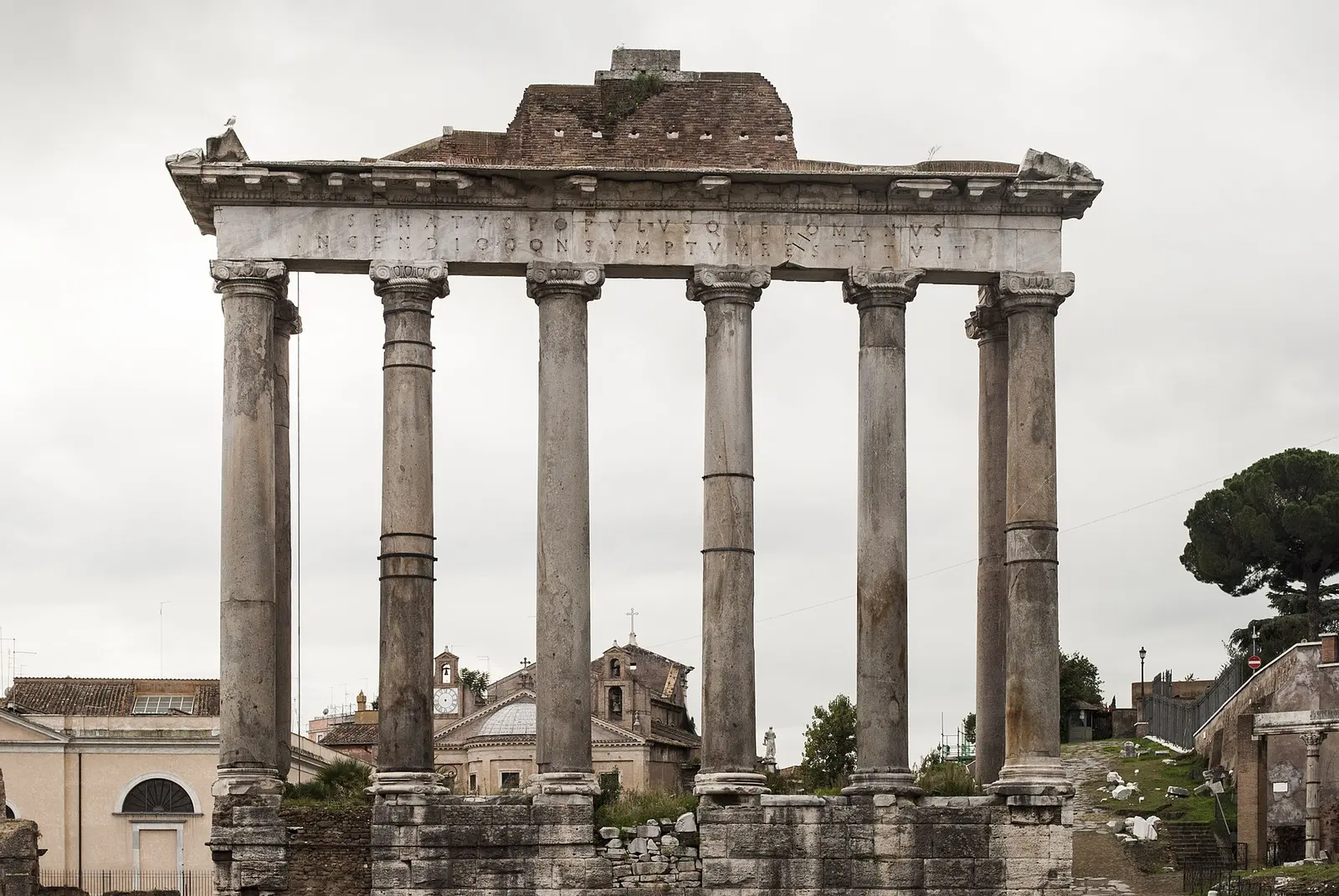 Columns of the Temple of Saturn in the Roman Forum