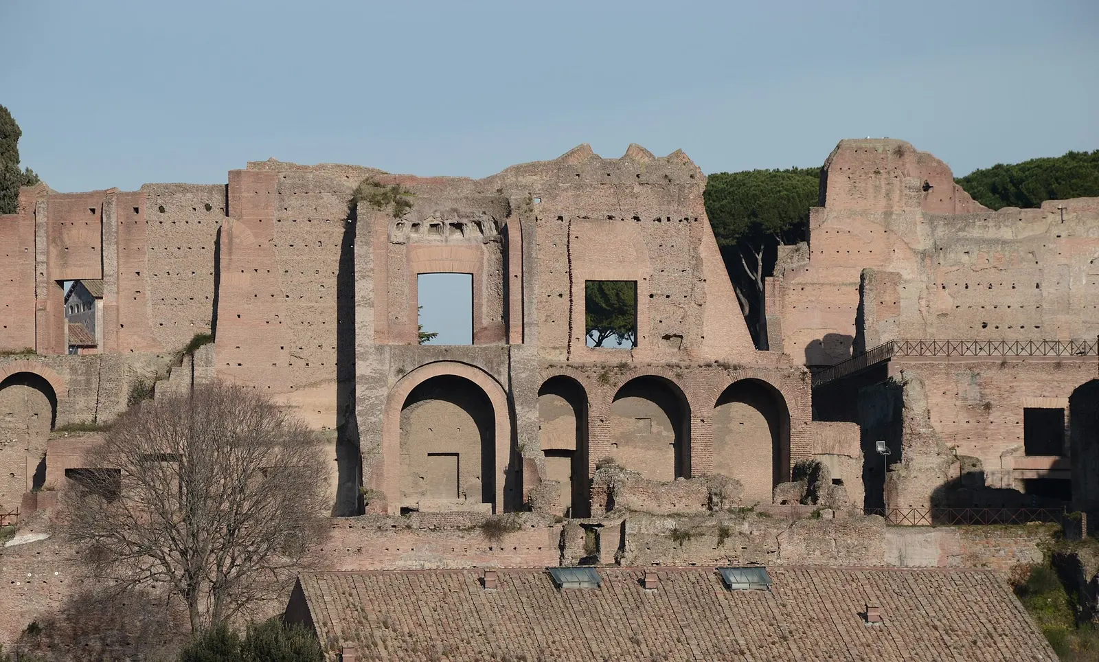 Brick ruins of the Domus Augustana on the Palatine Hill