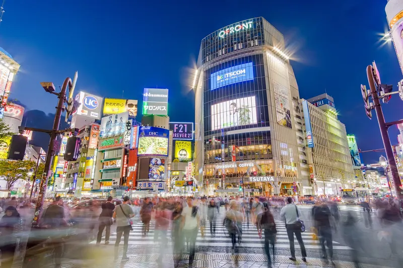 People crossing the Shibuya Scramble Crossing in Tokyo
