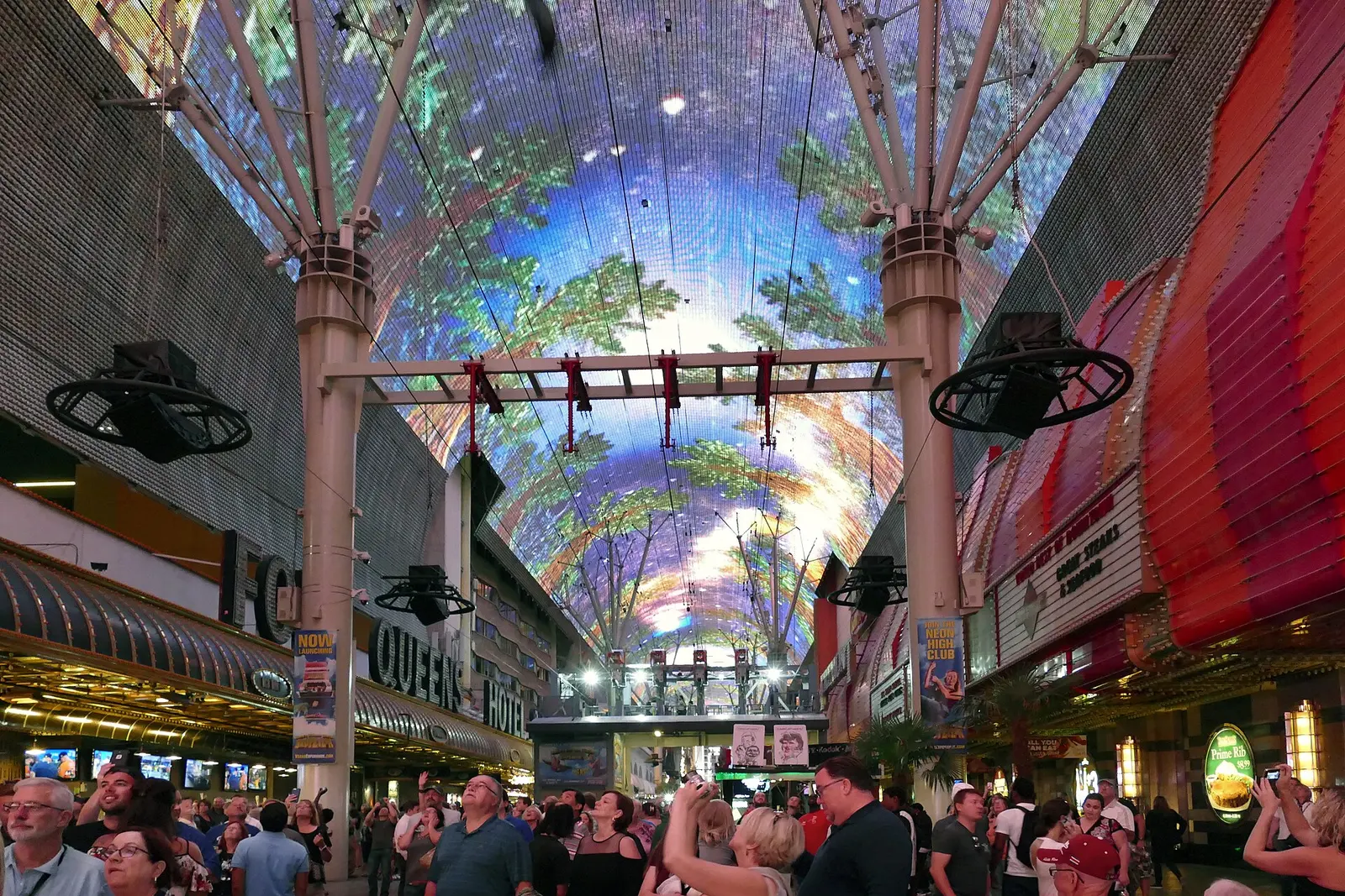 The LED canopy over Fremont Street